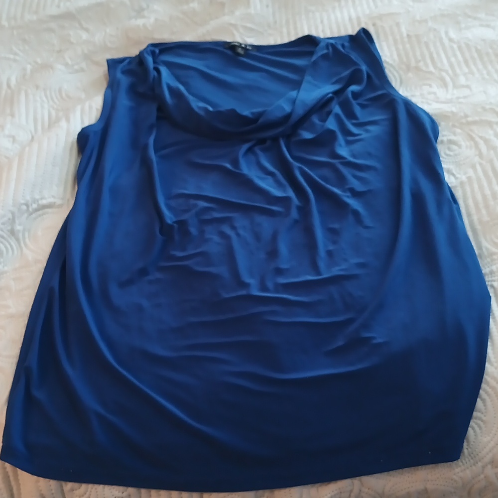 Blue 💙 blouse with draped 🧣 neck